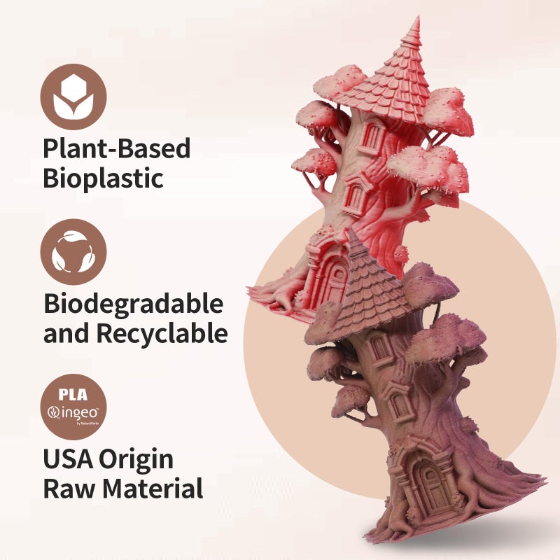 Reprapper Wood PLA Filament Variety Pack - 1.75mm 4 Spool Bundle: Natural, Mahogany, Dark Mahogany & Walnut Real Wood Fiber, Dual Color 3D Printing Material 250g x 4pack - Image 3