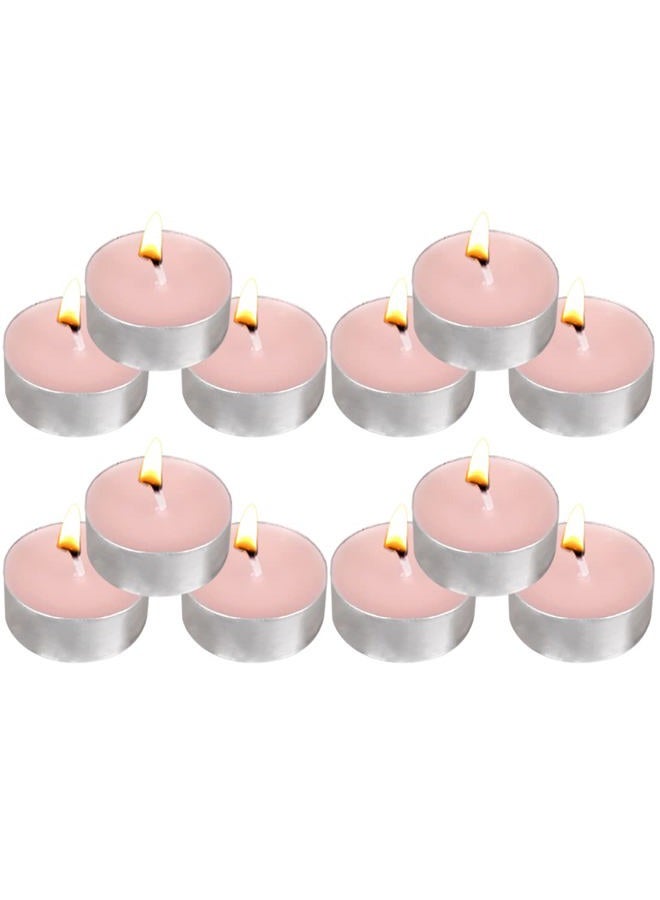 FUNHOKO Tea Lights Candles - 12 Pack Pink Tealights Candle Scented Rose Small Candle for Home, Holiday, Wedding & Party,Dinner Table, Halloween Christmas and Holiday (Pink Rose) - Image 1
