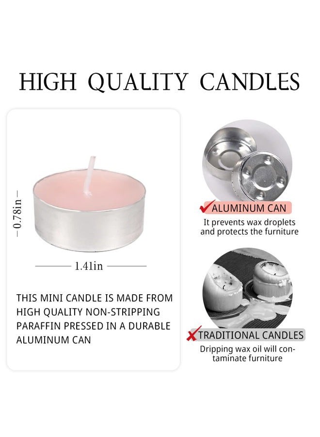 FUNHOKO Tea Lights Candles - 12 Pack Pink Tealights Candle Scented Rose Small Candle for Home, Holiday, Wedding & Party,Dinner Table, Halloween Christmas and Holiday (Pink Rose) - Image 2