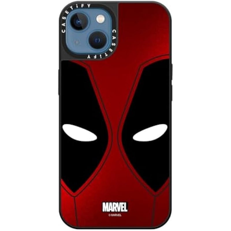 Casetify Mirror iPhone 13 Case 【Deadpool & Wolverine Co-Lab / 4.9ft Drop Protection/Magsafe】 - Deadpool Mask Case - Silver on Black - Image 5