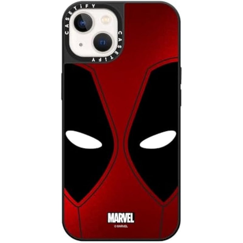 Casetify Mirror iPhone 13 Case 【Deadpool & Wolverine Co-Lab / 4.9ft Drop Protection/Magsafe】 - Deadpool Mask Case - Silver on Black - Image 2