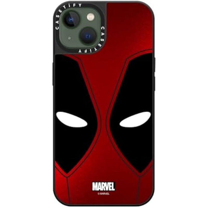 Casetify Mirror iPhone 13 Case 【Deadpool & Wolverine Co-Lab / 4.9ft Drop Protection/Magsafe】 - Deadpool Mask Case - Silver on Black - Image 3