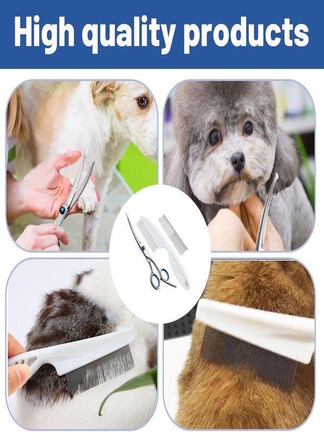 سكويشي مجموعة من 3 مقصات للعناية بالكلاب، مقصات لقص شعر الكلاب، أدوات احترافية لقص شعر الحيوانات الأليفة، مثالية للعناية المنزلية - Image 5