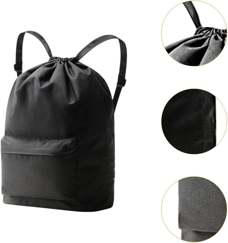 Large Capacity Water Resistant Oxford Cloth Drawstring Backpack for Gym Sports Travel Shopping - Image 5