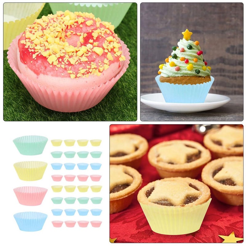 Luxshiny 200pcs Multicolor Greaseproof Parchment Baking Cupcake Liners Medium Size for Party Wedding Dessert Baking - Image 4