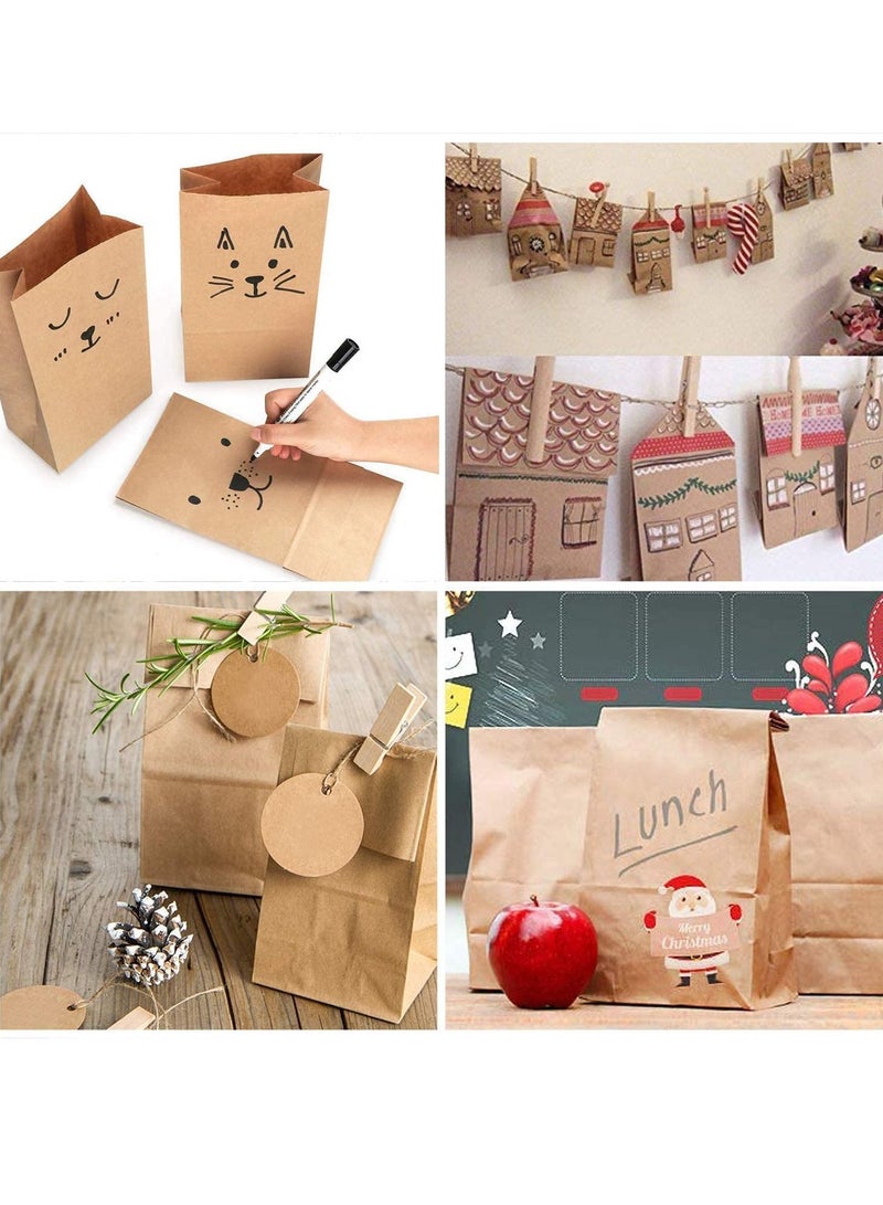 KASTWAVE 50 Pcs Brown Paper Lunch Bag 4lb Small Sandwich Kraft Paper Bags Strong & Durable:15.5x10x30cm, Paper Food Bags, Paper Lunch Bags, Kraft Paper, Sweet Bags Without Handles for Wedding Birthday Party  - Image 4