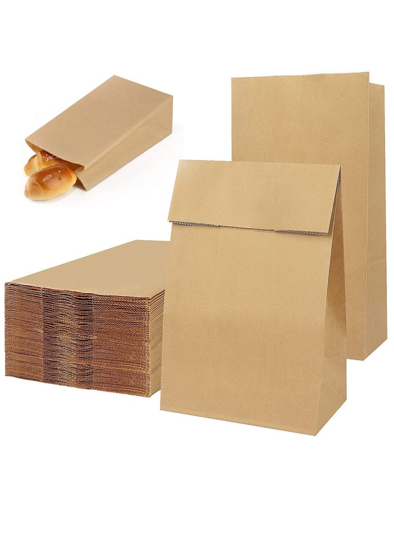 KASTWAVE 50 Pcs Brown Paper Lunch Bag 4lb Small Sandwich Kraft Paper Bags Strong & Durable:15.5x10x30cm, Paper Food Bags, Paper Lunch Bags, Kraft Paper, Sweet Bags Without Handles for Wedding Birthday Party  - Image 1
