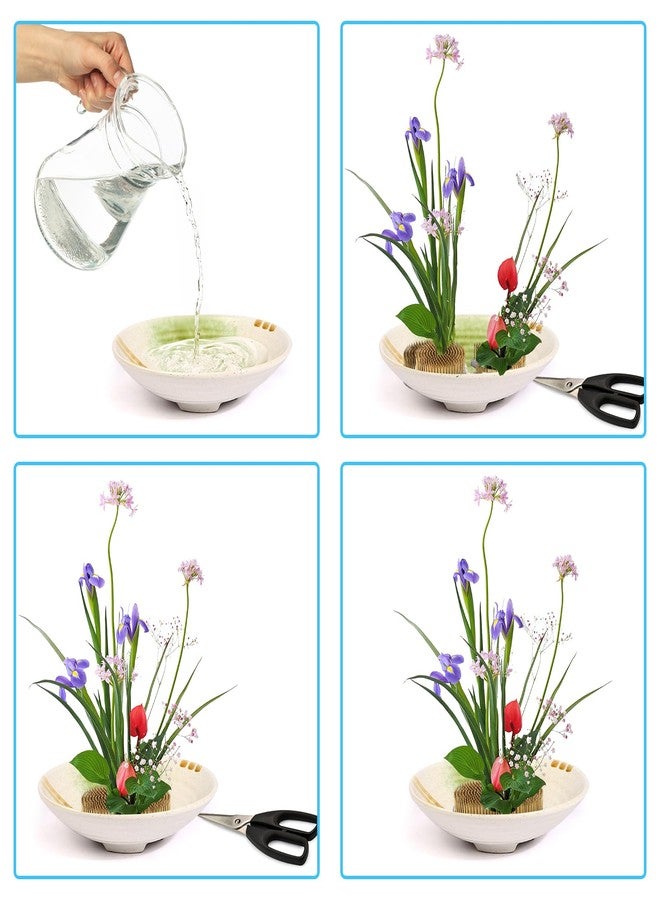 WUWEOT Sun and Moon Ikebana Kenzan, Japanese Ikebana Flower Arrangement, Pin Frog Flower Fixed Tools with Rust-Proof Brass Needle and Slip- Rubber Base for Plant Fixation Decoration - Image 4