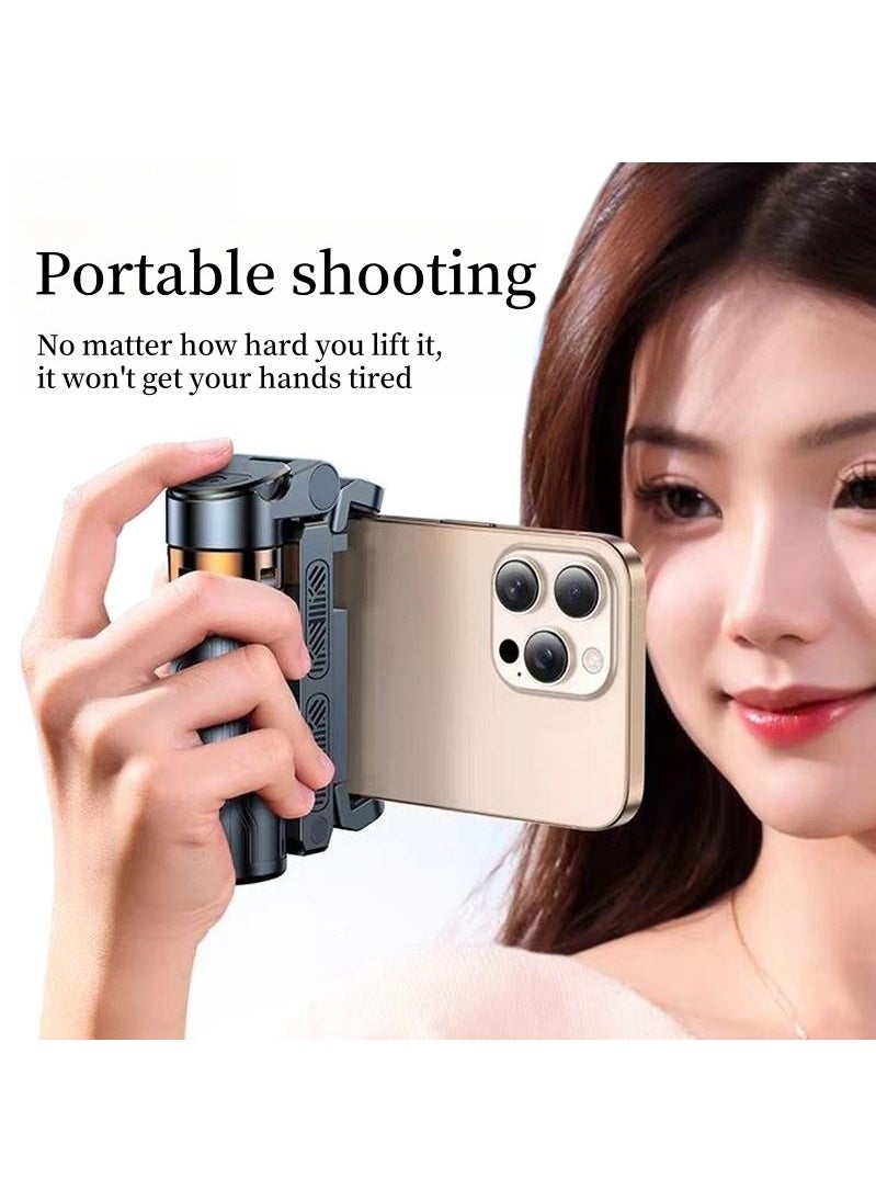Portable Selfie Stick Travel Tripod for Cell Phone with Remote and Phone Holder, Extendable Selfie Stick for Mobile Phone, Tripod for Video Recording, Black