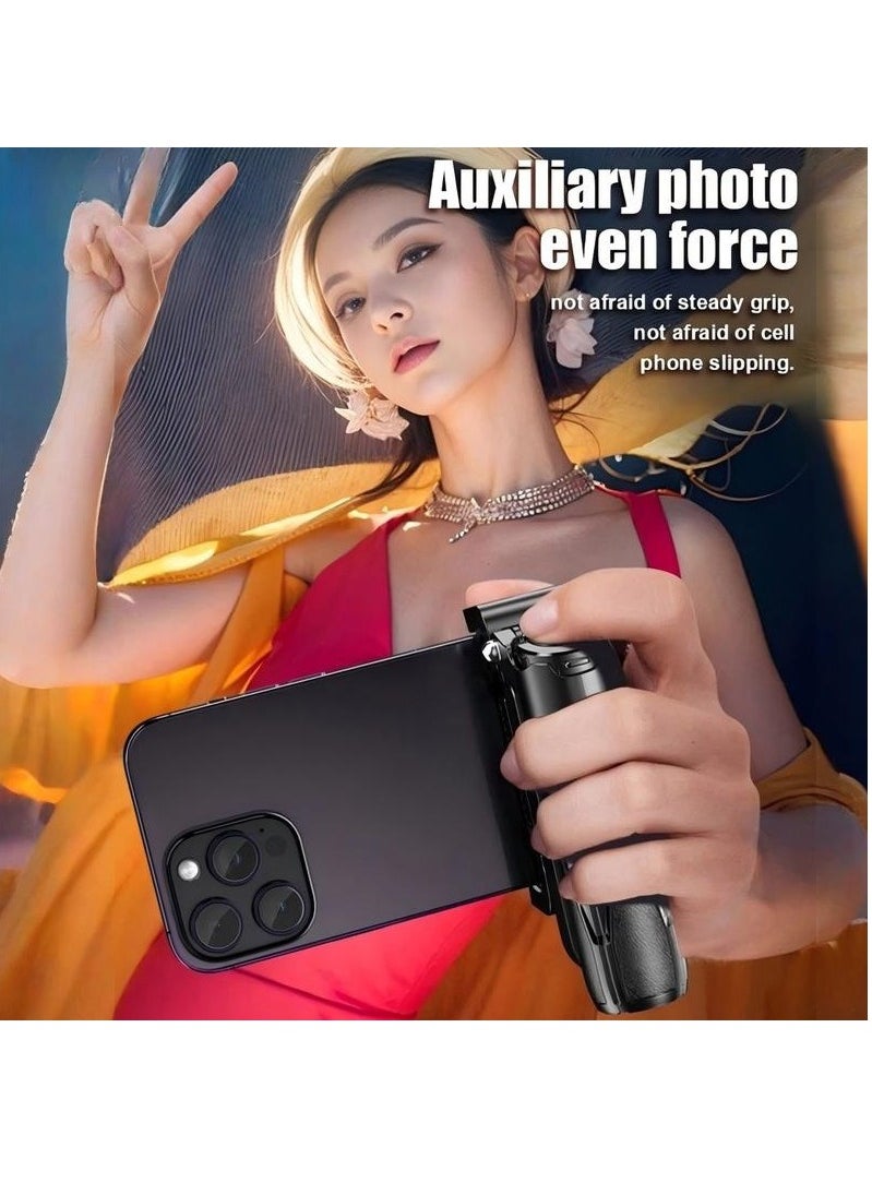 Portable Selfie Stick Travel Tripod for Cell Phone with Remote and Phone Holder, Extendable Selfie Stick for Mobile Phone, Tripod for Video Recording, Black