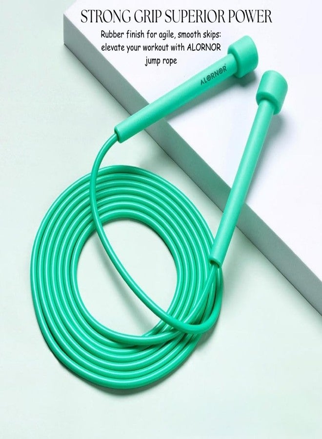 ALORNOR Skipping Rope for Men, Women and Children Jumping Rope With Adjustable Height Speed Skipping Rope for Exercise Workout, Gym, Sports, Fitness Adjustable Exercise Rope, Home Workouts. (Green) - Image 4