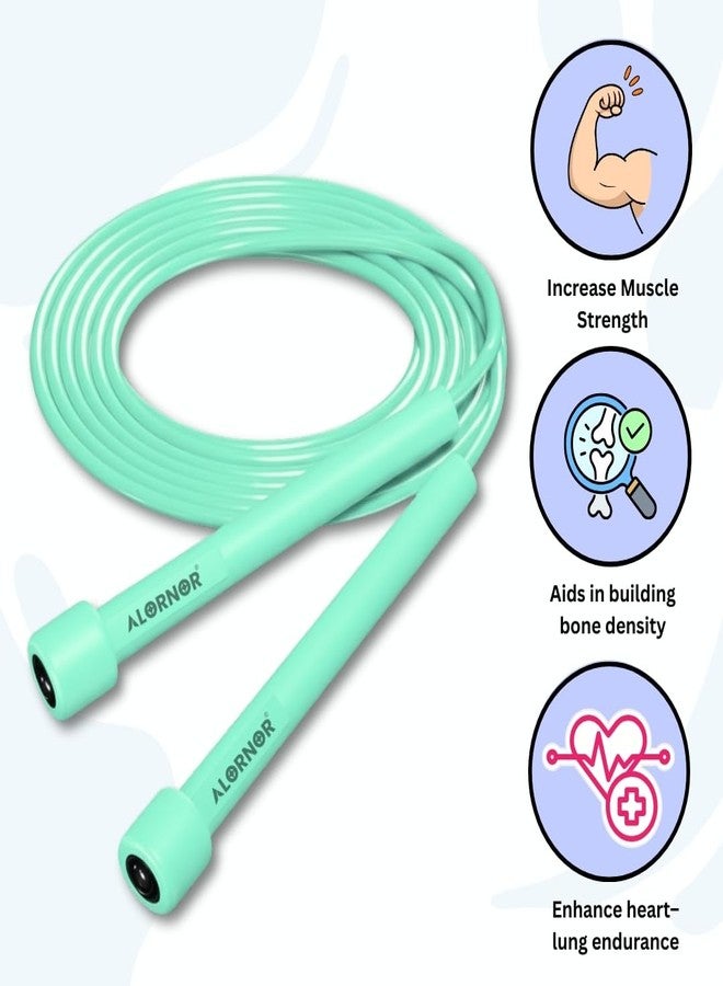 ALORNOR Skipping Rope for Men, Women and Children Jumping Rope With Adjustable Height Speed Skipping Rope for Exercise Workout, Gym, Sports, Fitness Adjustable Exercise Rope, Home Workouts. (Green) - Image 2