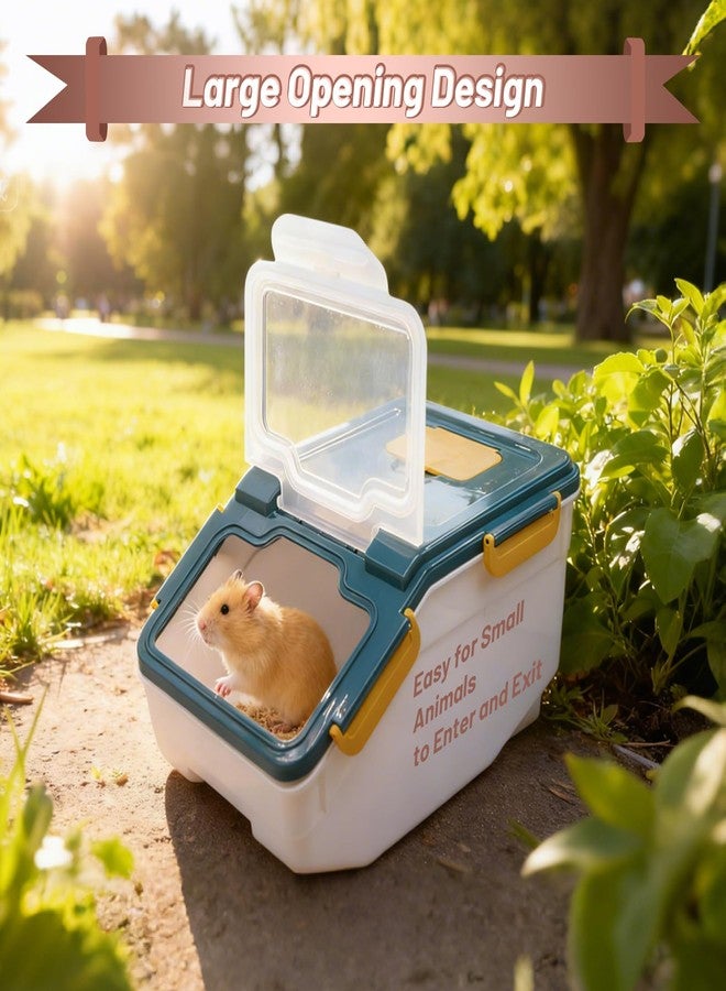 MXCELL Extra Large Chinchilla Sand Bath Container Kit Plastic Dust Bath House Hamster Shower Room for Hedgehog Guinea Pig Squirrel Small Animals(Blue) - Image 2