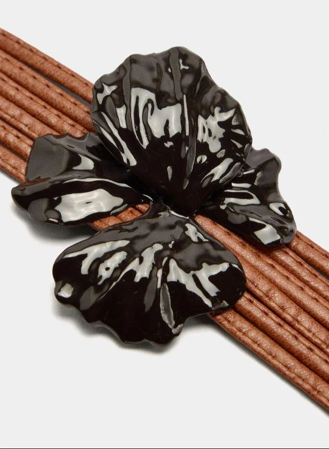 بارفوا سوار متعدد مع زهرة مينا متعددة الألوان