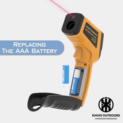 KNINE OUTDOORS Infrared Thermometer Laser Temperature Gun, -58℉ to 1112℉, Single Laser Targeting, Distance to Spot Ratio 12:1, for Cooking, Oven and Meat (Orange) - Image 5