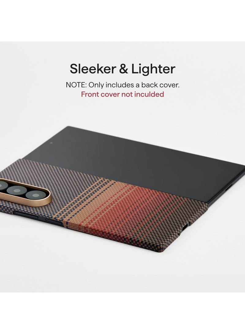 PITAKA حافظة بيتاكا لجهاز Z Fold 7، متوافقة مع MagSafe، حافظة رفيعة وخفيفة لجهاز Galaxy Z Fold 7 مع شعور لمسي بدون حافظة، مصنوعة من ألياف أراميد 1500D، غطاء خلفي فقط، غروب الشمس - Image 2