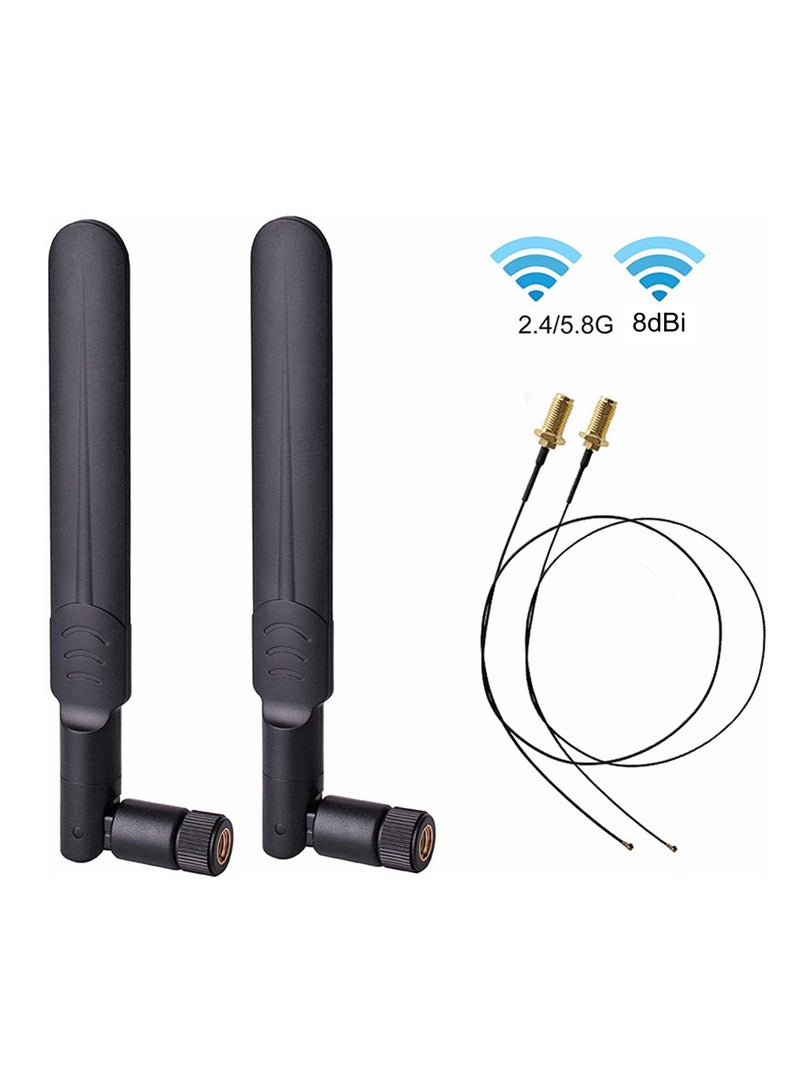 Beauenty Dual Band WiFi RP SMA Male Antenna 2 X 35CM RP SMA Dual WIFI Band 90 Degree Sector Panel Antenna - Image 1