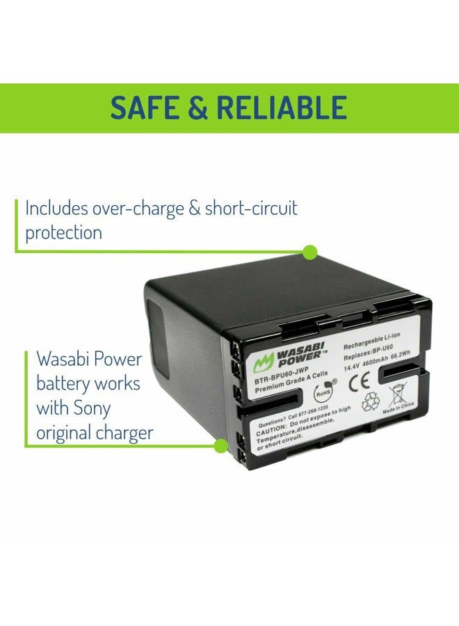 Wasabi Power Battery for Sony BP-U60 and Sony PMW-100, PMW-150, PMW-160, PMW-200, PMW-300, PMW-EX1, PMW-EX1R, PMW-EX3, PMW-EX160, PMW-EX260, PMW-EX280, PMW-F3, PXW-FS5, PXW-FS7 - Image 4