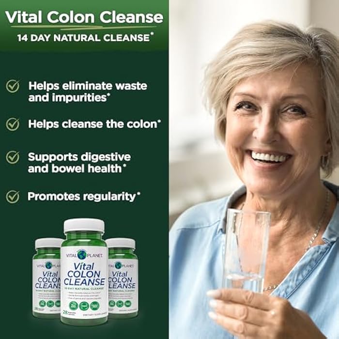 Vital Planet – Vital Colon Cleanse 14-Day Colon Cleanser and Detox with Magnesium Hydroxide, Slippery Elm, and Aloe for Digestive Health Support, Occasional Constipation, and Bloating 28 Capsules - Image 4