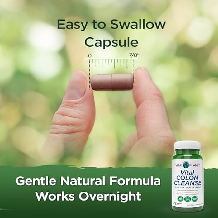 Vital Planet – Vital Colon Cleanse 14-Day Colon Cleanser and Detox with Magnesium Hydroxide, Slippery Elm, and Aloe for Digestive Health Support, Occasional Constipation, and Bloating 28 Capsules - Image 5