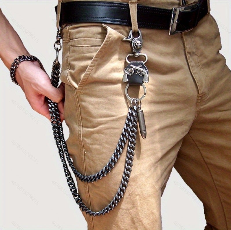 Punk Rock Spiked Pants Chain Spike  - Image 2