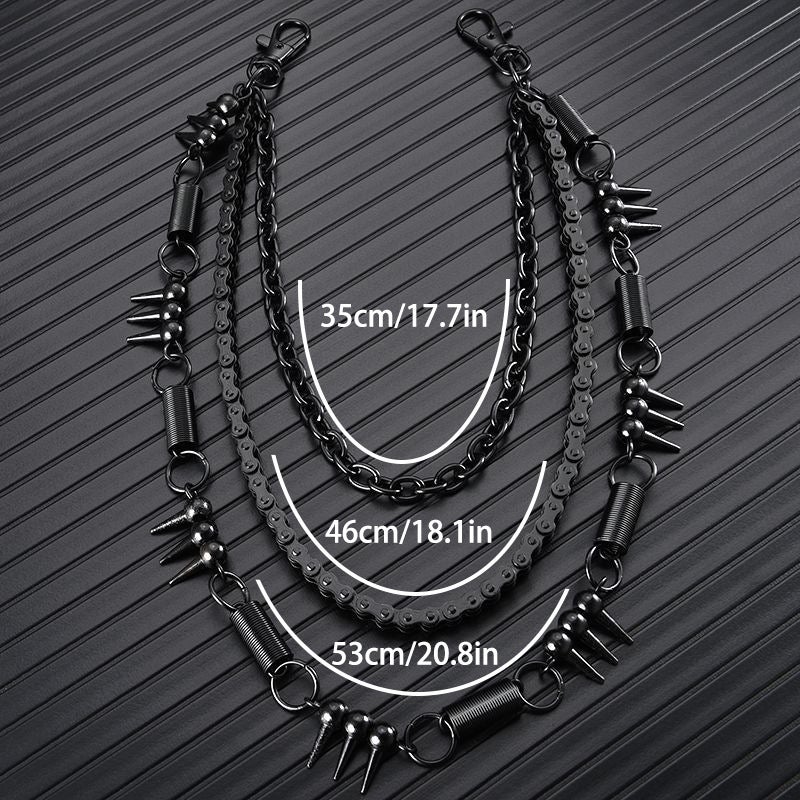 Punk Rock Spiked Pants Chain Spike  - Image 3