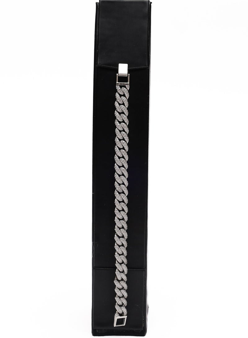 LMA Silver Bracelet encrusted with Diamond Zirconia stones for women - Image 3