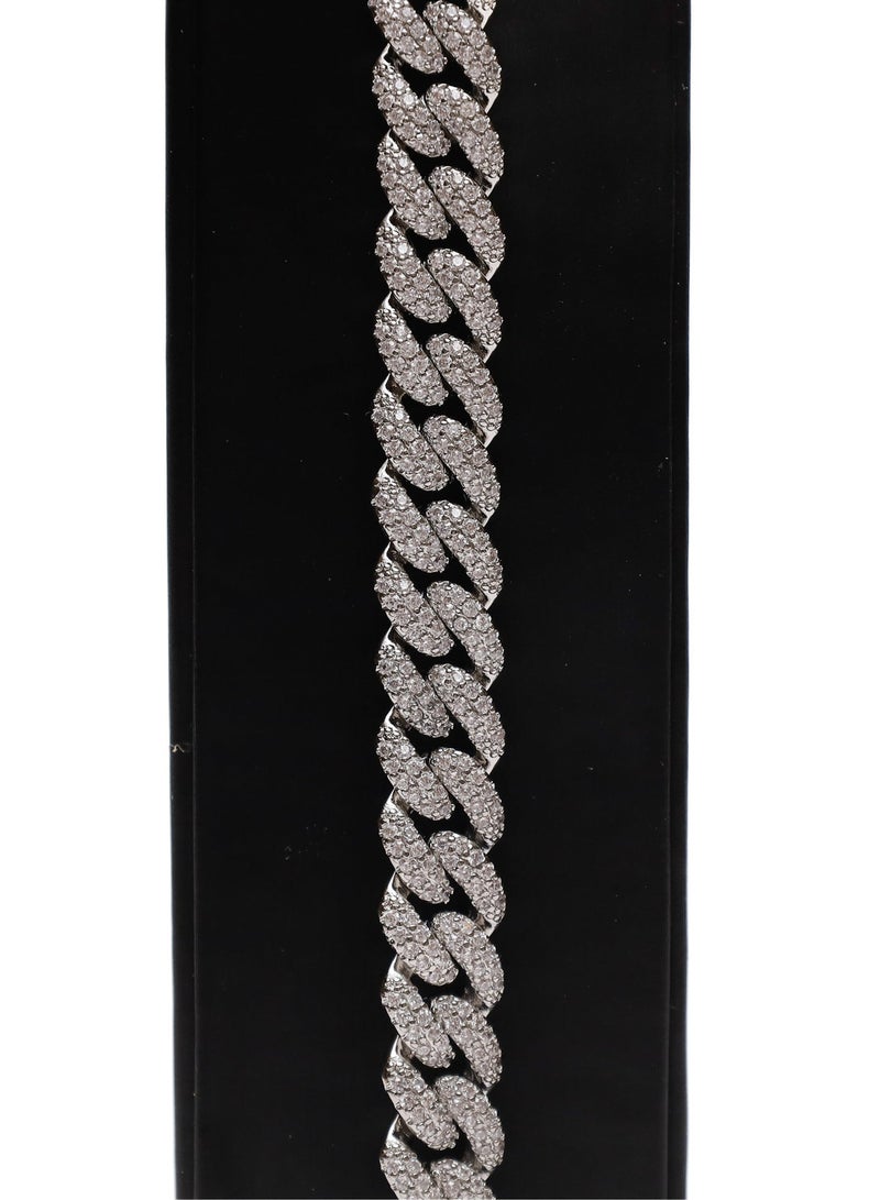 LMA Silver Bracelet encrusted with Diamond Zirconia stones for women - Image 1