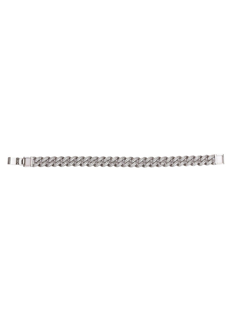 LMA Silver Bracelet encrusted with Diamond Zirconia stones for women - Image 2
