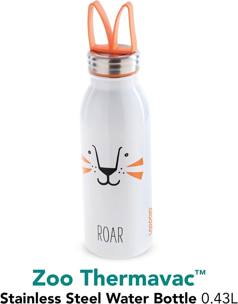 Aladdin Zoo Thermavac™ Stainless Steel Water Bottle 0.43L Lion - BPA-Free, Leakproof, Keeps Cold for 7 Hours - Image 2