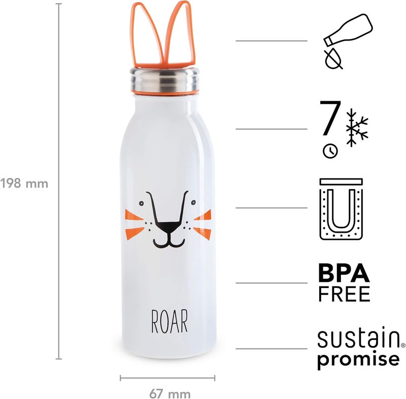 Aladdin Zoo Thermavac™ Stainless Steel Water Bottle 0.43L Lion - BPA-Free, Leakproof, Keeps Cold for 7 Hours - Image 3