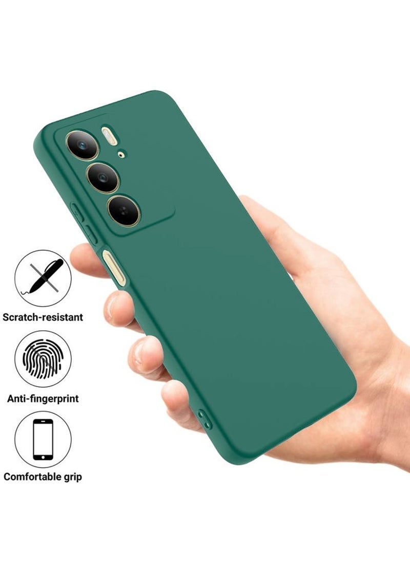 JAJEEK Realme C75 4G 2024 Premium Soft Liquid Silicone Case Cover – Dark Green, Shockproof, Anti-Scratch, Slim Fit, Full Protection - Image 2