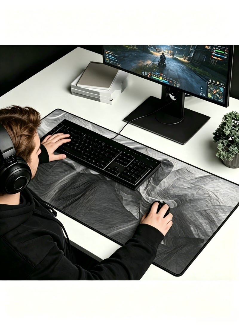 Snooe Large Mouse Pad, Keyboard Gaming Mousepad Waterproof Desktop Protector & Cover, Decorative Laptop Art Mouse Pad - Image 2