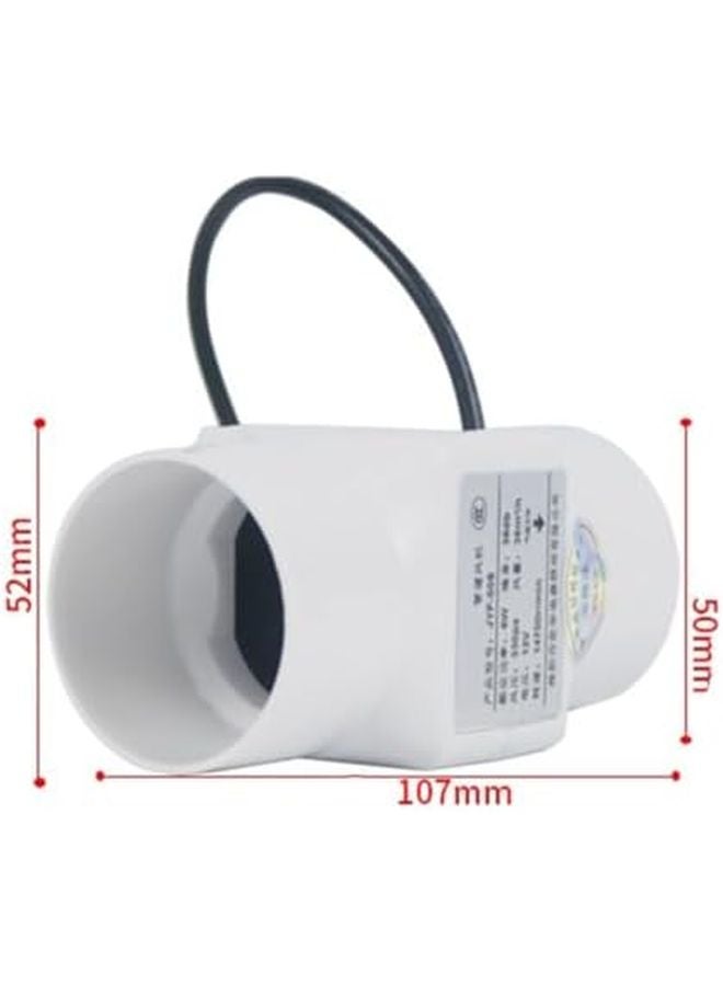 White Inline Duct Fan 12V 6W Powerful Exhaust Blower 50mm for HVAC Grow Tent Basement - Image 3