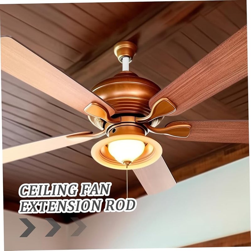 Tehaux 5 قطع قضيب تمديد مروحة سقف أبيض لقضيب تعليق للأسقف العالية المائلة سهلة التركيب - Image 4