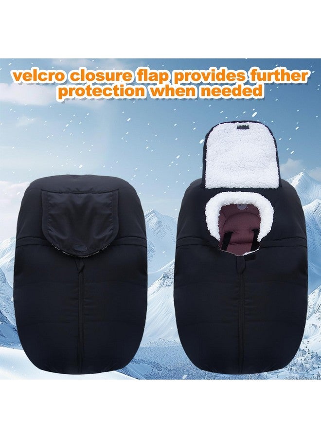 Fairy Baby Winter Car Seat Cover for Babies Carseat- Waterproof, Warm Car Seat Cover Baby - Universal Winter Cover for Back Seat, Infant Car Seat & Baby Carseat（Black） - Image 2