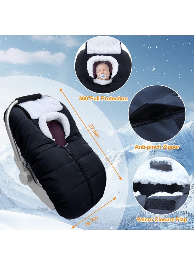 Fairy Baby Winter Car Seat Cover for Babies Carseat- Waterproof, Warm Car Seat Cover Baby - Universal Winter Cover for Back Seat, Infant Car Seat & Baby Carseat（Black） - Image 4