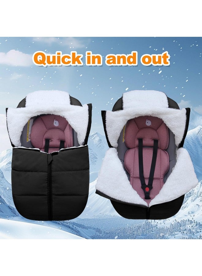 Fairy Baby Winter Car Seat Cover for Babies Carseat- Waterproof, Warm Car Seat Cover Baby - Universal Winter Cover for Back Seat, Infant Car Seat & Baby Carseat（Black） - Image 3