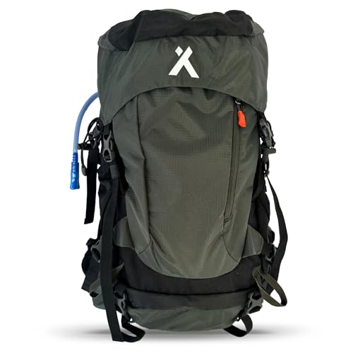 Bear Grylls 45L Hiking Hydration Backpack, Day Pack With 2L Water Bladder, Lightweight and Perfect for Camping, Running, Cycling, Mountain Biking, Skiing, Snowboarding For Men and Women - Black - Image 1