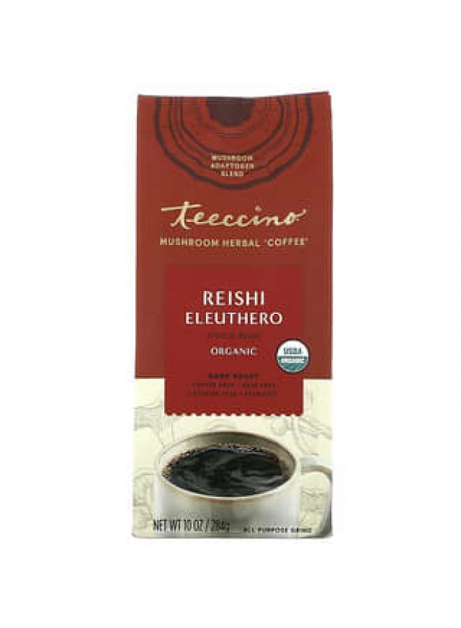 teeccino Teeccino, Mushroom Herbal Coffee, Reishi Eleuthero, Dark Roast, Caffeine Free, 10 oz (284 g)  - Image 1
