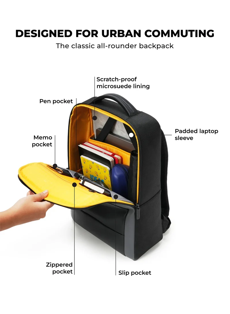 Mokobara MOKOBARA The Spacewalk Backpack 17L Premium Nylon 15.6" Unisex Laptop Backpack (Black)
