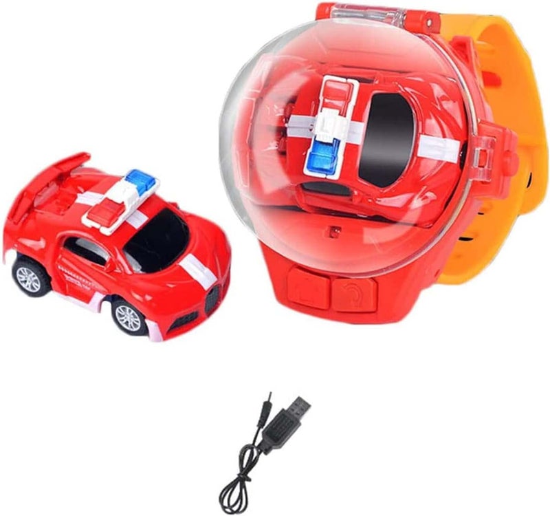 ويوبلز ساعة ألعاب سيارة صغيرة جديدة تعمل بالتحكم عن بعد لعام 2022 - ساعة يد لطيفة على شكل سيارة سباق تعمل بالتحكم عن بعد بتردد 2.4 جيجاهرتز، سيارة صغيرة كرتونية تعمل بالتحكم عن بعد قابلة للشحن عبر منفذ USB، ألعاب تفاعلية، هدية للأولاد والبنات (أحمر) - Image 1