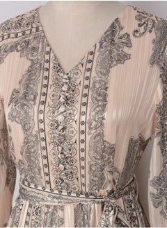 إسكدنيا إمرأة ثوب فضفاض Abaya مسلمة مساء ثوب طباعة ثوب  - Image 4