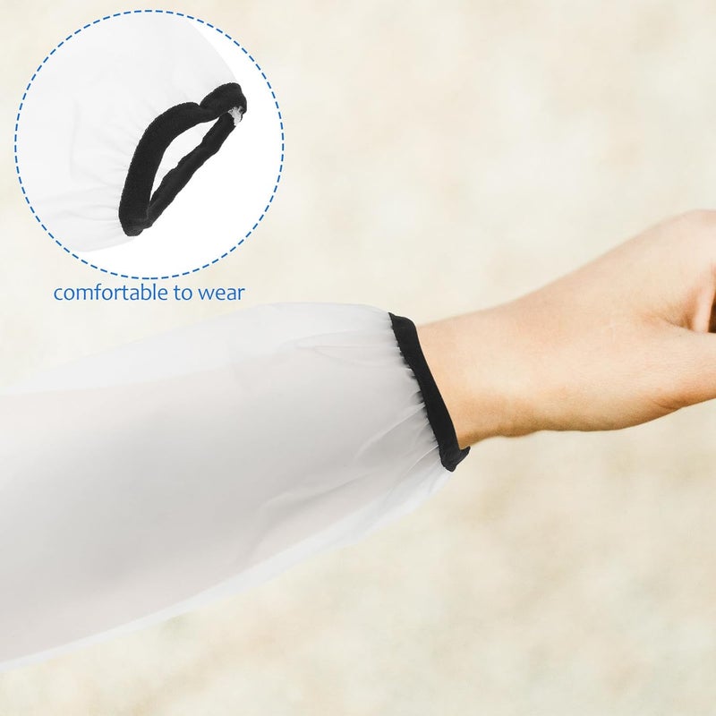 Garneck Waterproof Arm Sleeves Protective Oversleeves Oilproof Long Thick White Arm Protectors for Housework Gardening Welding Tasks - Image 2