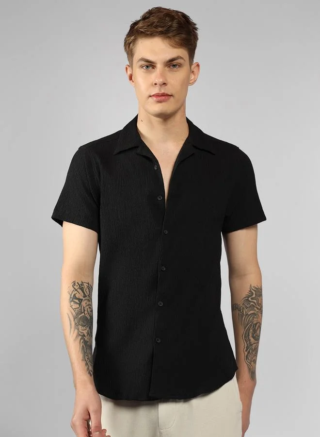 Dennis Lingo Men Slim Fit Cuban Collar Casual Shirt