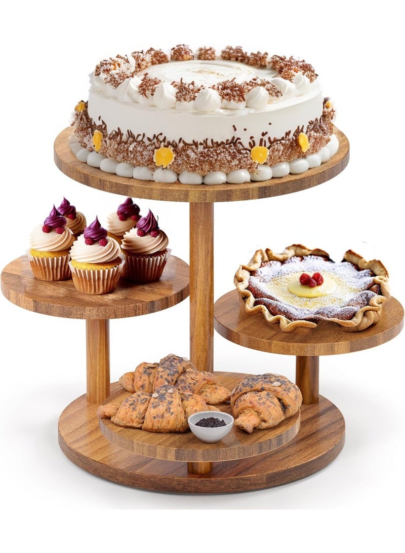 Bukela 4 Tier Cake Stand for 50 Cupcakes, Stand for Desserts, Cakes, Doughnuts, Fruit Cake Stand and Pretzel Stand for Christmas, Wedding, Birthday - Image 1