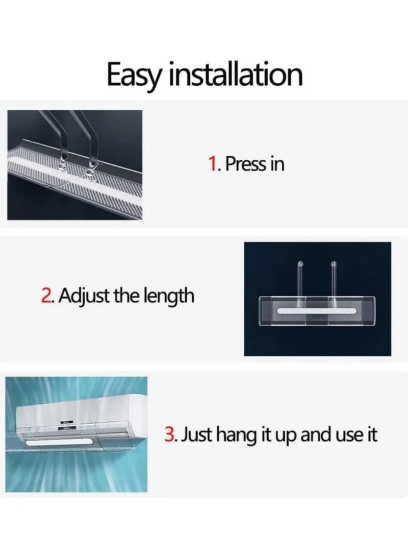Transparent Adjustable Air Conditioner Wind Deflector – 270° Rotatable Airflow Guard Compatible with 99% AC Units – Protects from Headaches, Joint Pain & Dry Skin - Image 3