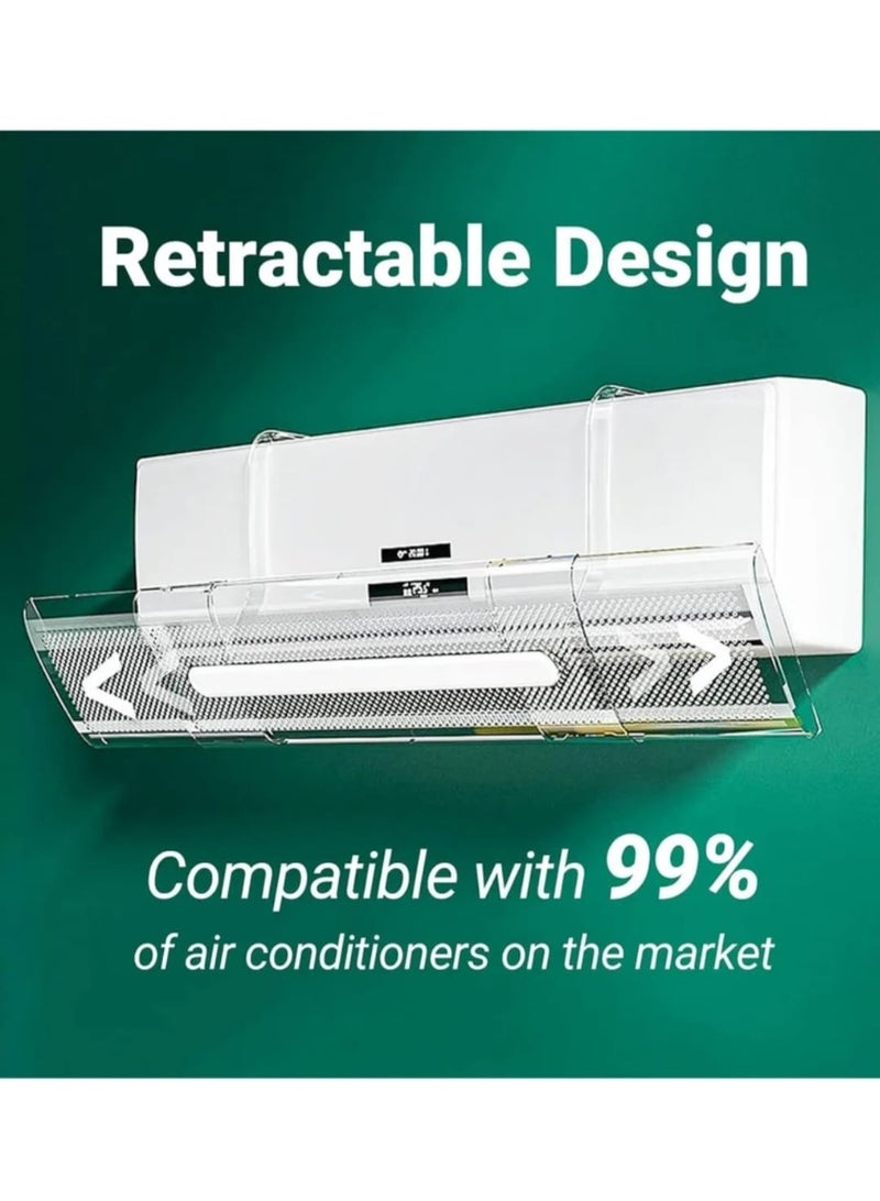 Transparent Adjustable Air Conditioner Wind Deflector – 270° Rotatable Airflow Guard Compatible with 99% AC Units – Protects from Headaches, Joint Pain & Dry Skin - Image 2