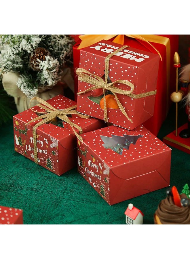 VGoodall 14 PCS White and Brown Bakery Boxes with Window Cupcake Gift Boxes,18M Linen Ribbon for Bakery Wrapping Party Favor Packing - Image 5