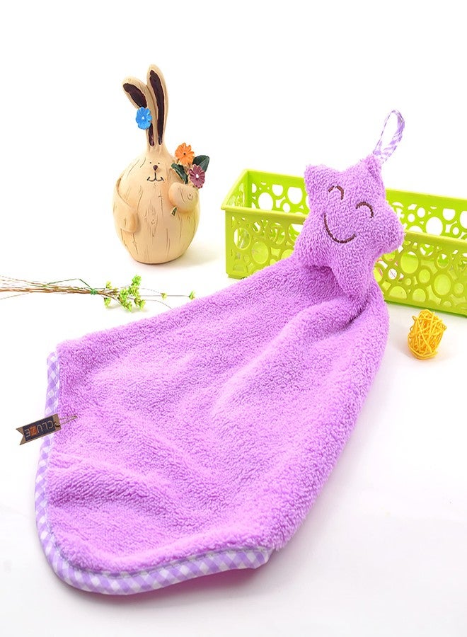 CLUZE Super Soft Star Hanging Hand Towel for Kitchen and Bathroom | Ultra Absorbent Thick Coral Velvet Hand Towels with Hanging Loop Fast Drying Microfiber 38”x25 (Pack of 4) - Image 5